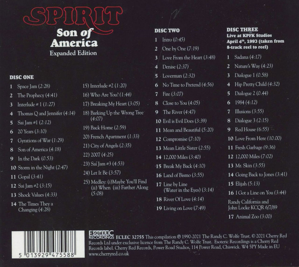 Spirit Son Of America: Expanded Edition UK 3-CD album set (Triple CD) 5013929475588