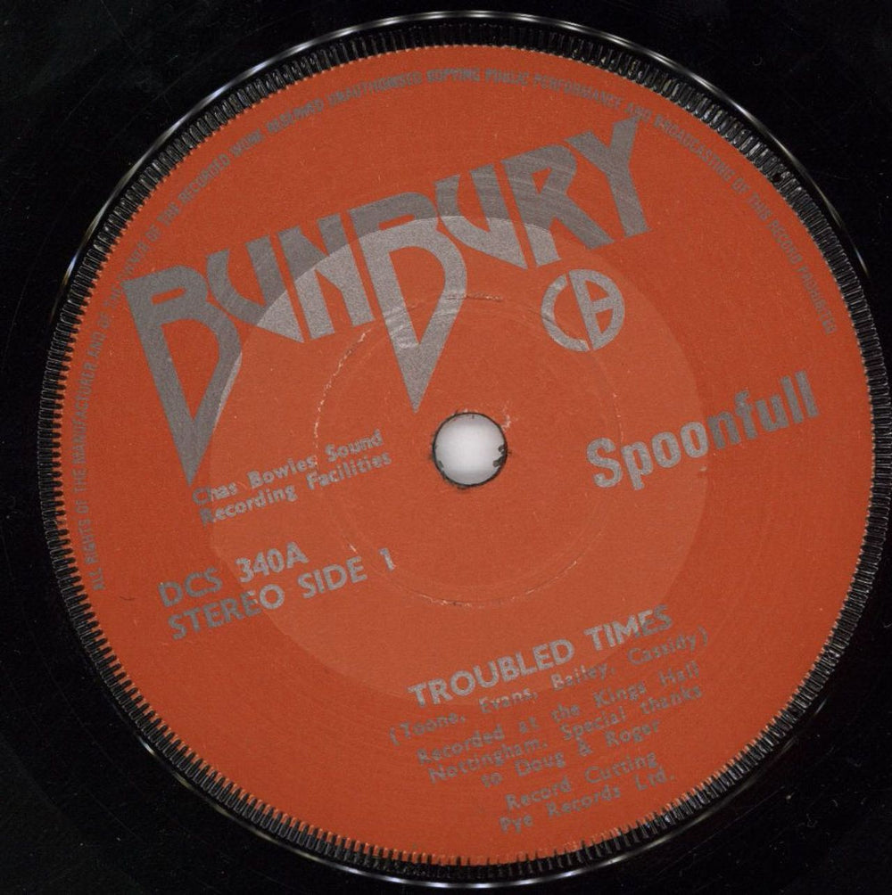 Spoonfull Troubled Times UK 7" vinyl single (7 inch record / 45) DCS340