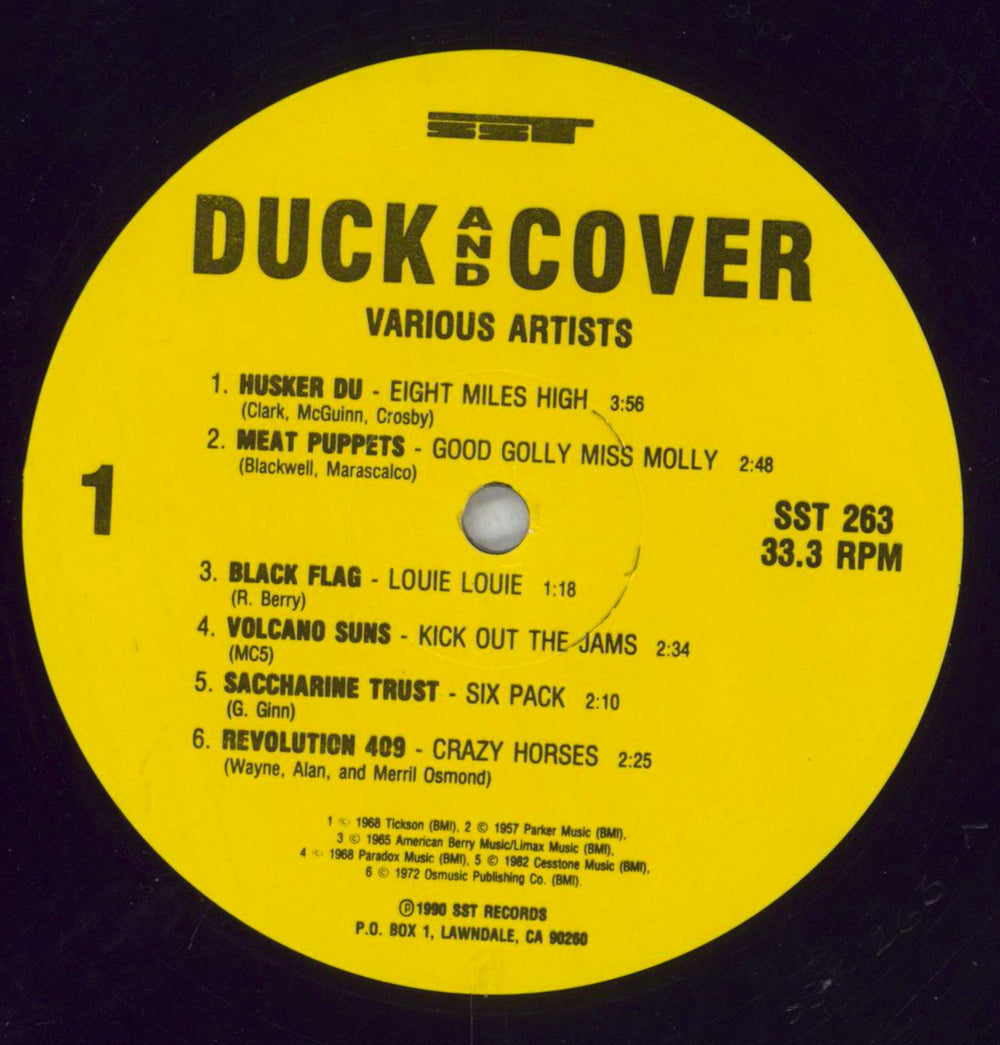 SST Records Duck And Cover US vinyl LP album (LP record) U9-LPDU826019