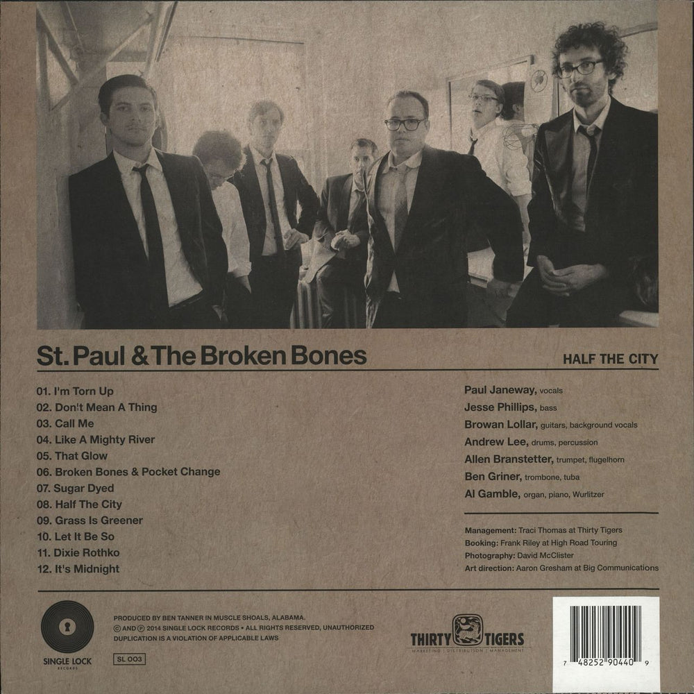 St. Paul & The Broken Bones  Half The City - 180 Gram US vinyl LP album (LP record) 748252904409