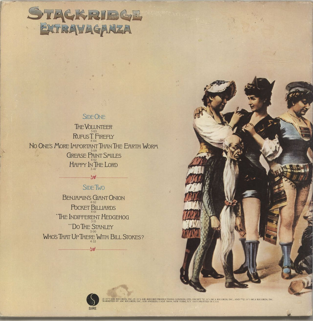 Stackridge Extravaganza US vinyl LP album (LP record)