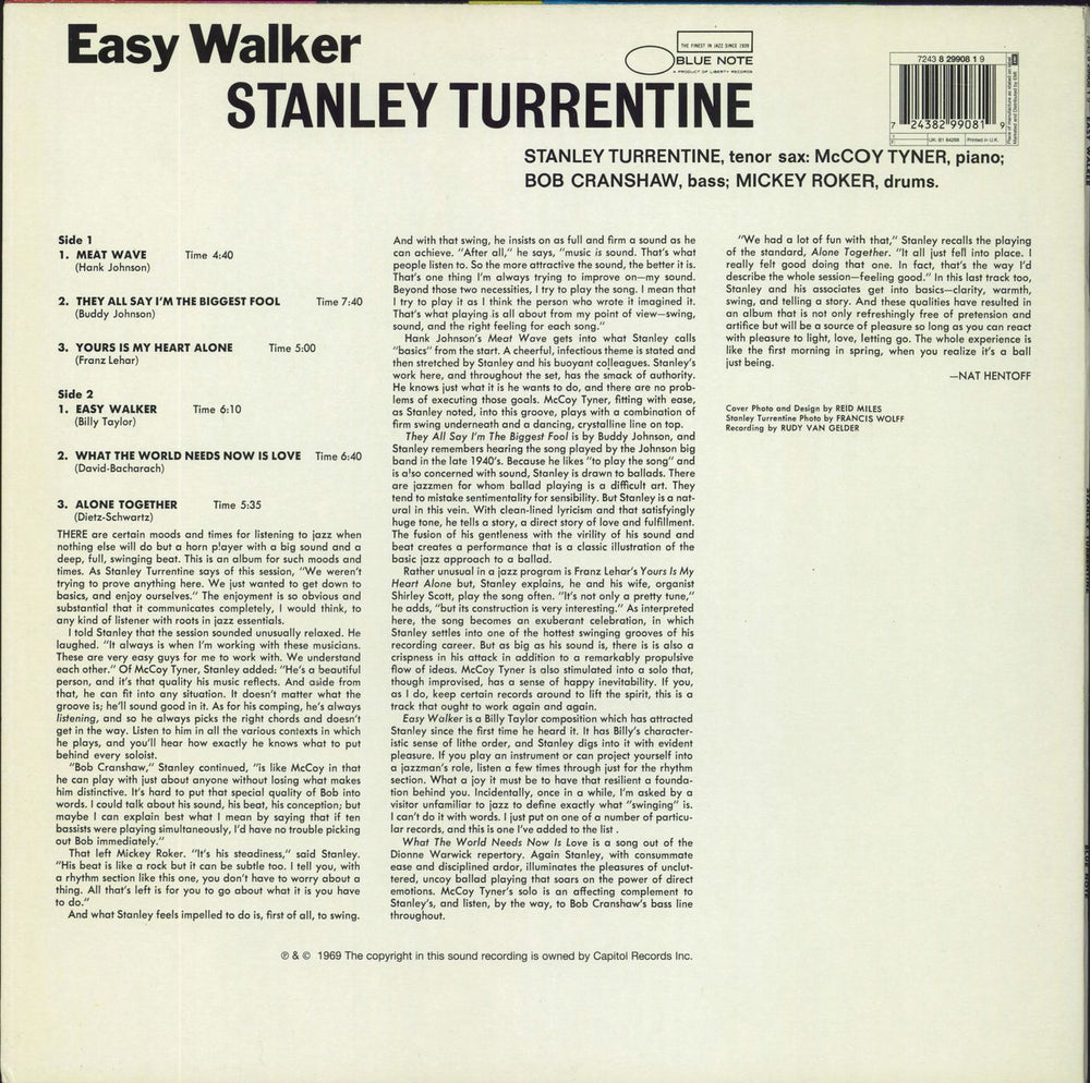 Stanley Turrentine Easy Walker UK vinyl LP album (LP record)