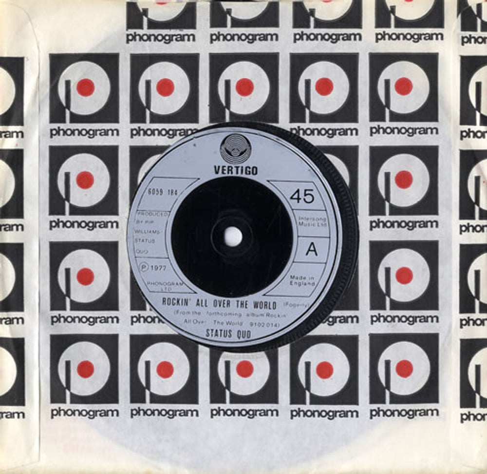 Status Quo Rockin' All Over The World UK 7" vinyl single (7 inch record / 45) 6059184