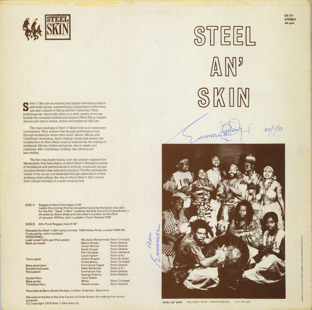 Steel An' Skin Reggae Is Here Once Again - 1st UK 12" vinyl single (12 inch record / Maxi-single)