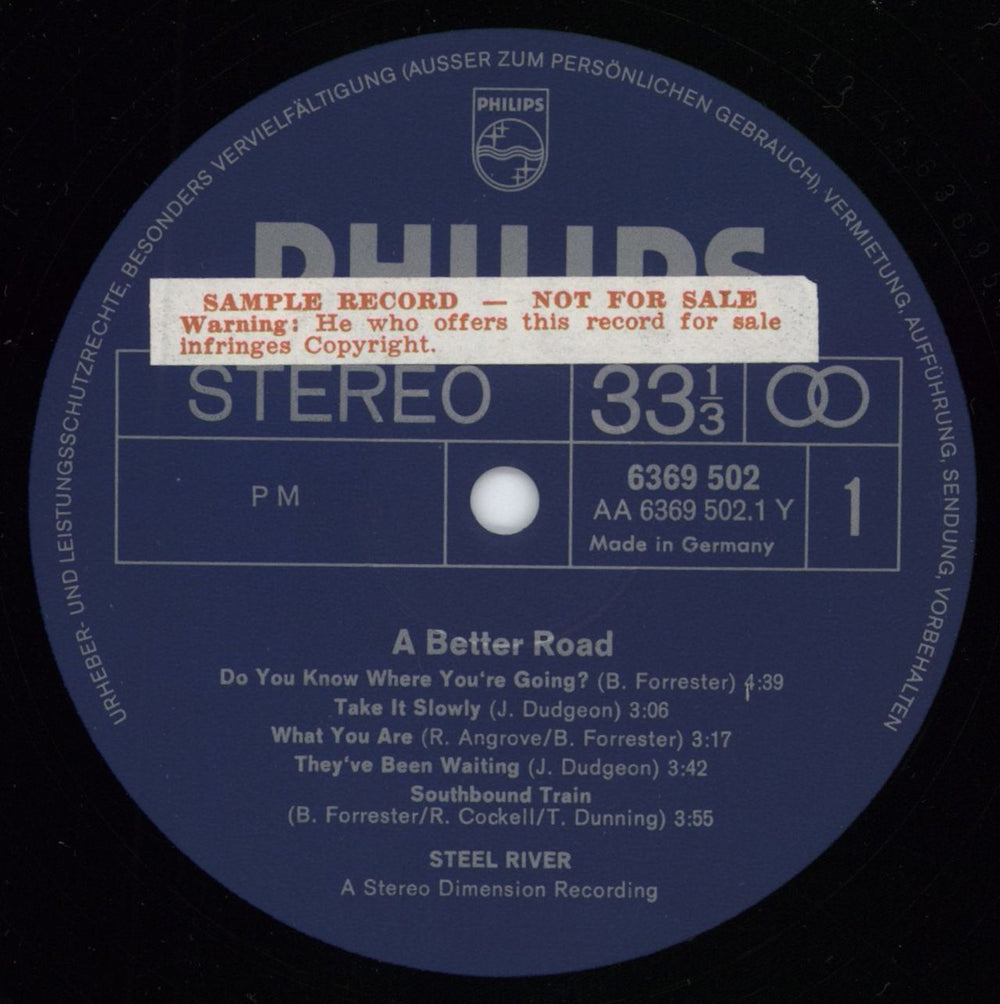 Steel River A Better Road - Sample German vinyl LP album (LP record) 4SJLPAB798416