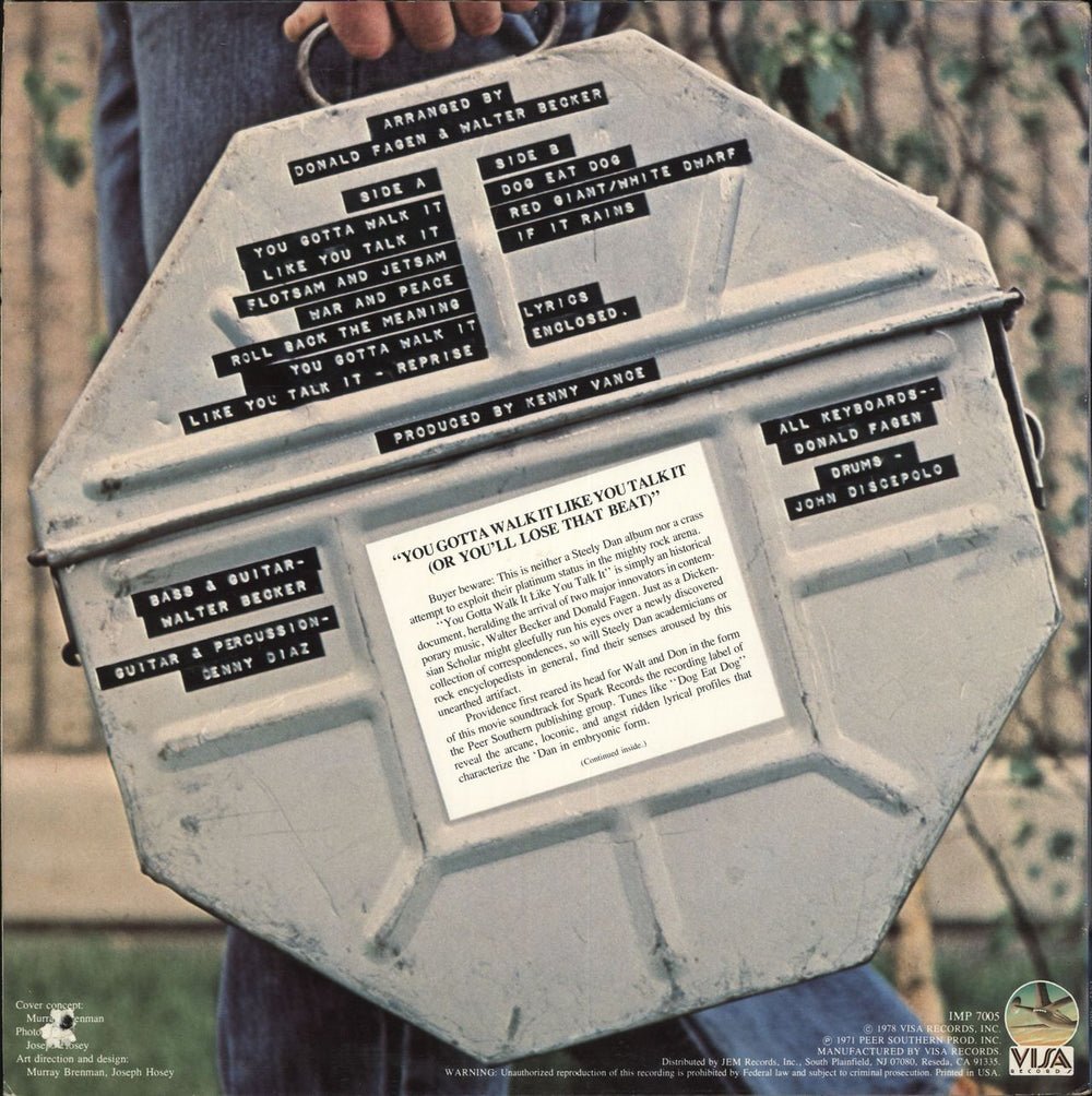 Steely Dan You Gotta Walk It Like You Talk It [Or You'll Lose That Beat) US vinyl LP album (LP record)