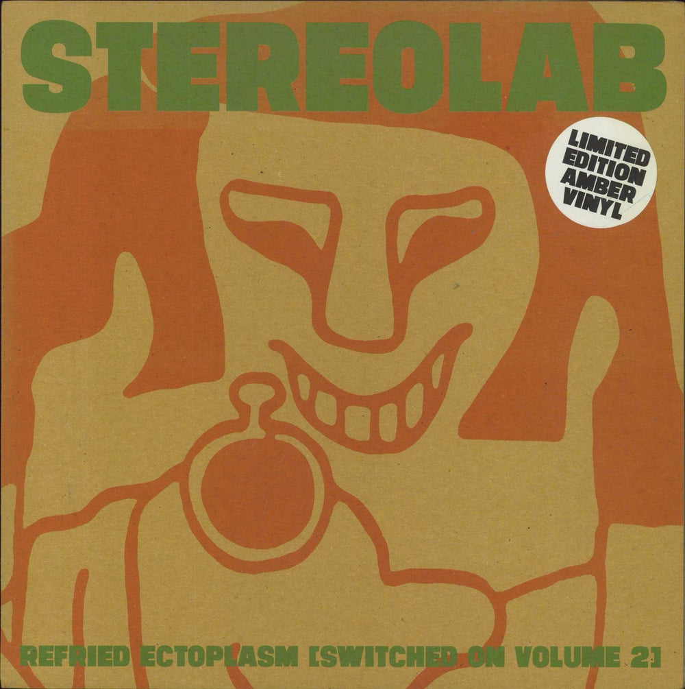 Stereolab Refried Ectoplasm - Amber Vinyl UK 2-LP vinyl record set (Double LP Album) D-UHF-LP09