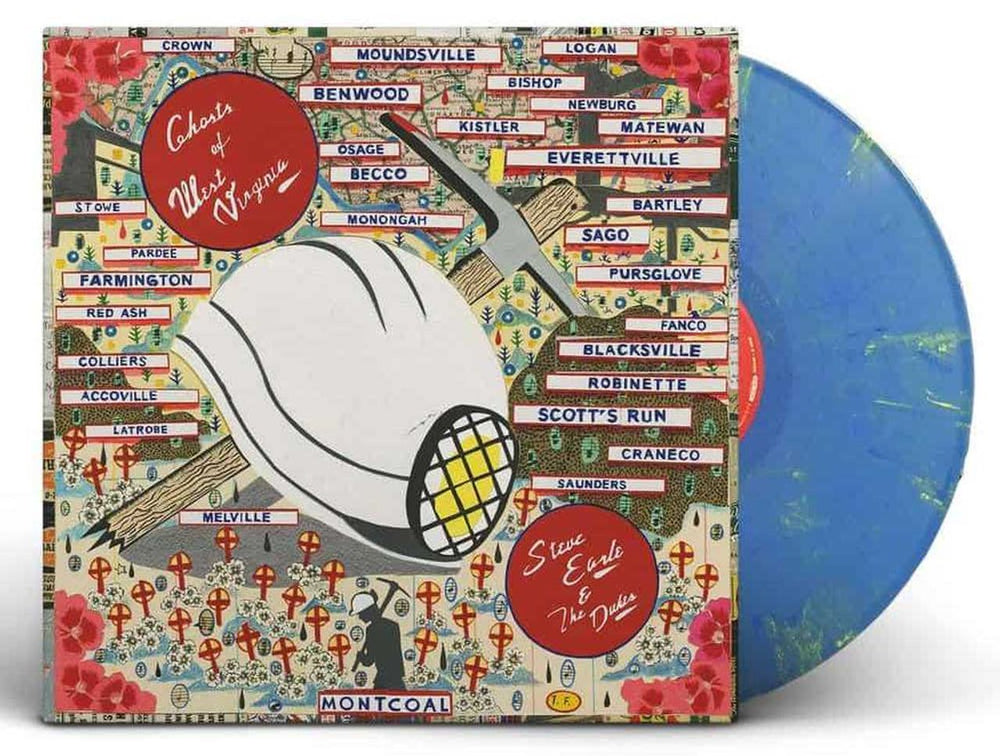 Steve Earle Ghosts Of West Virginia - Blue & Gold Marble Vinyl UK vinyl LP album (LP record) NW5403LP