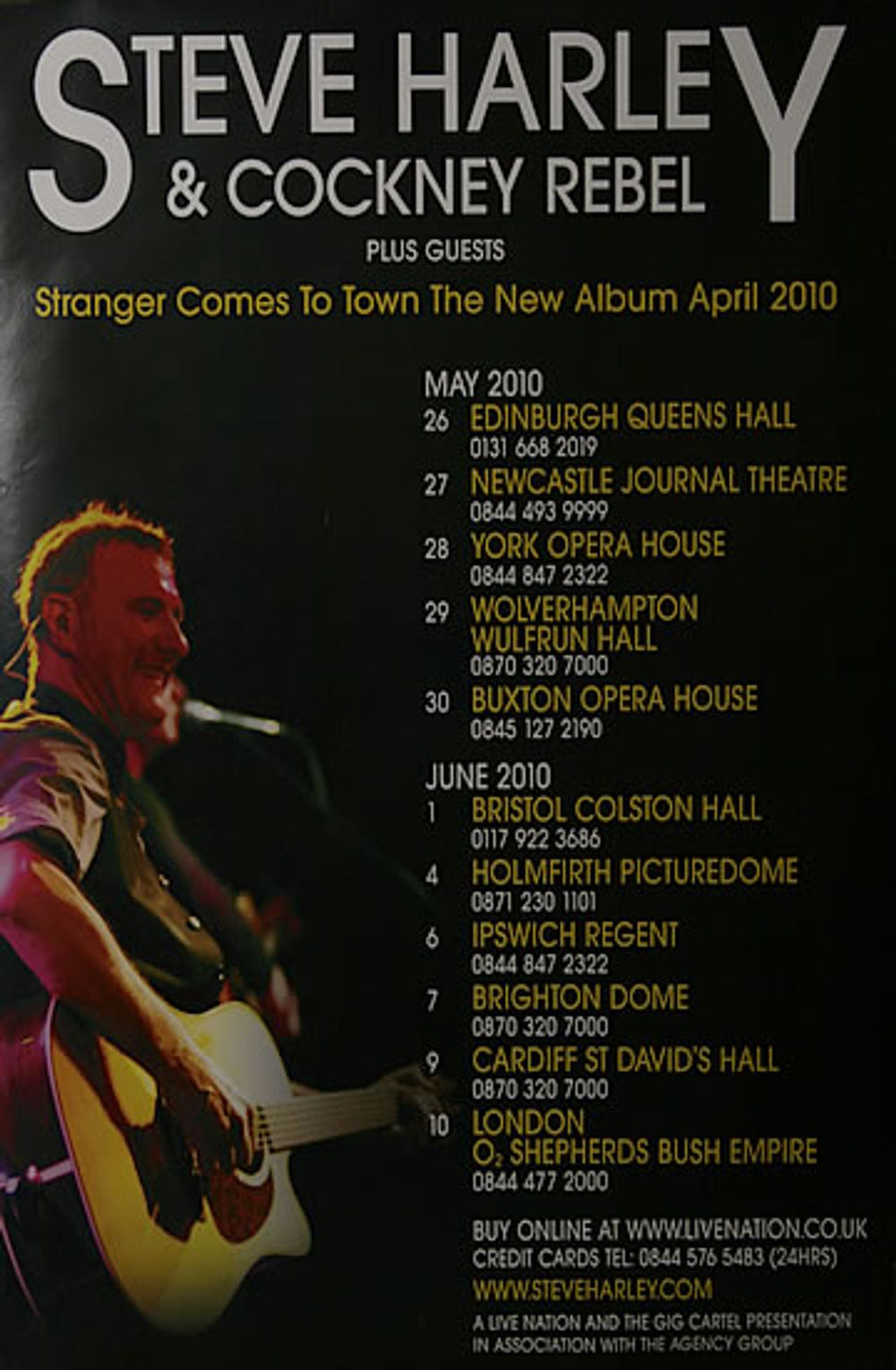 Steve Harley & Cockney Rebel Stranger Comes To Town Tour UK Promo poster POSTER