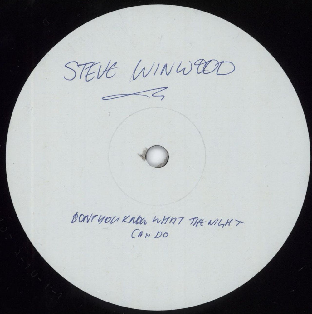 Steve Winwood Don't You Know What The Night Can Do? UK Promo 12" vinyl single (12 inch record / Maxi-single) VST1107