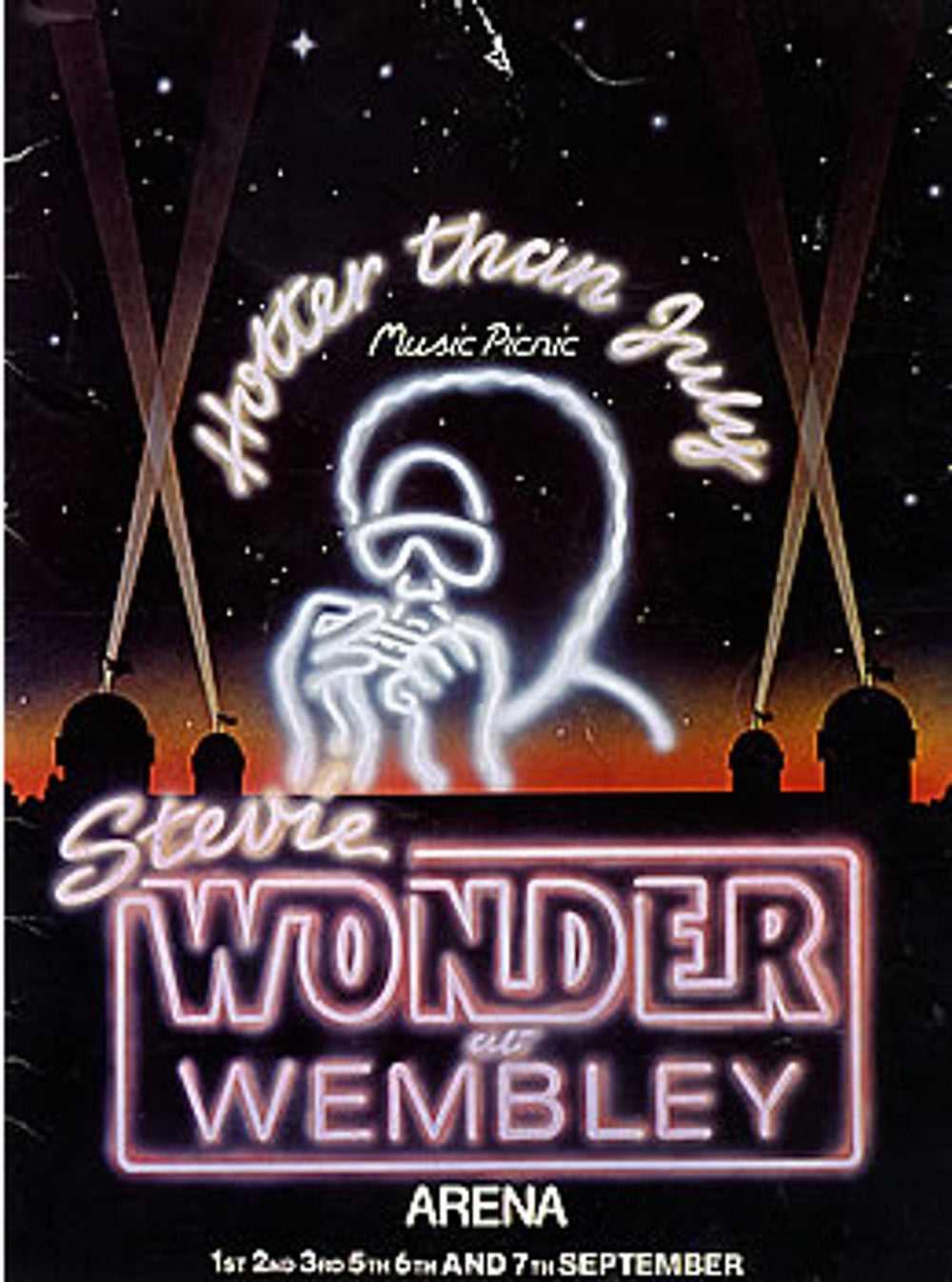 Stevie Wonder Hotter Than July Music Picnic + Ticket stub UK tour programme TOUR PROGRAMME