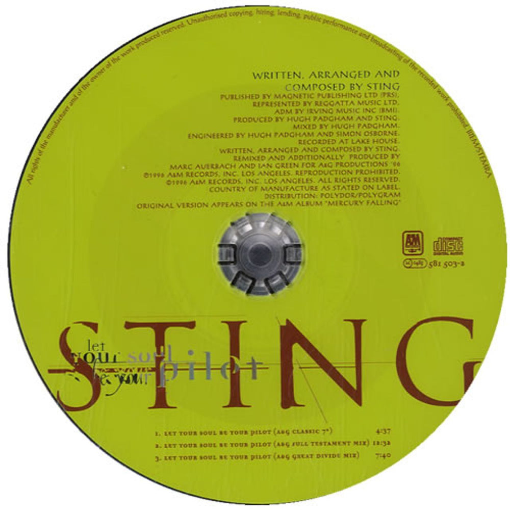 Sting Let Your Soul Be Your Pilot German Promo CD single (CD5 / 5") STIC5LE282761