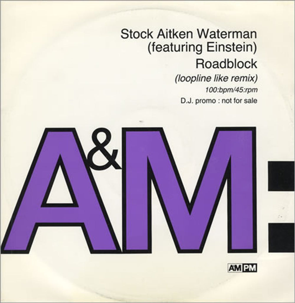 Stock Aitken Waterman Roadblock UK Promo 12" vinyl single (12 inch record / Maxi-single) AMYDJ779