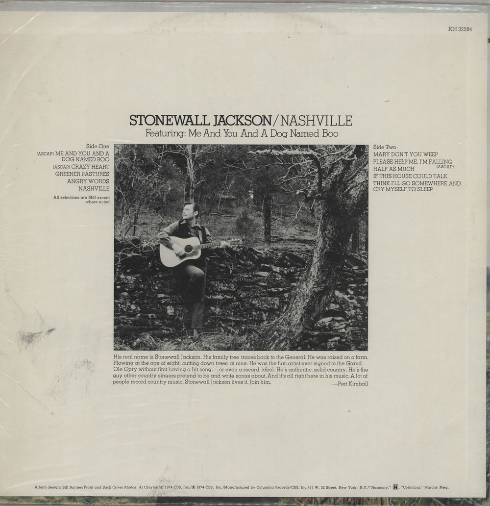 Stonewall Jackson Nashville US vinyl LP album (LP record)