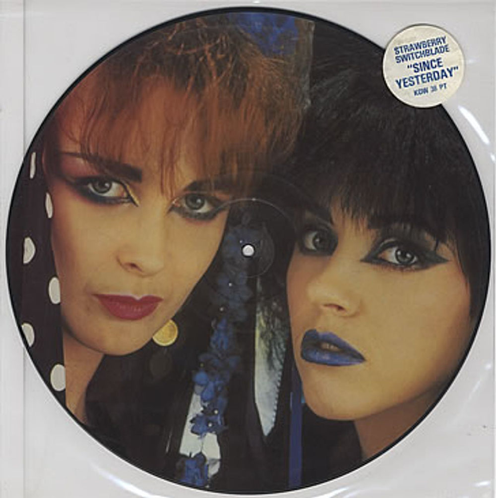 Strawberry Switchblade Since Yesterday - Hype Stickered UK 12" vinyl picture disc (12 inch picture record) KOW38PT