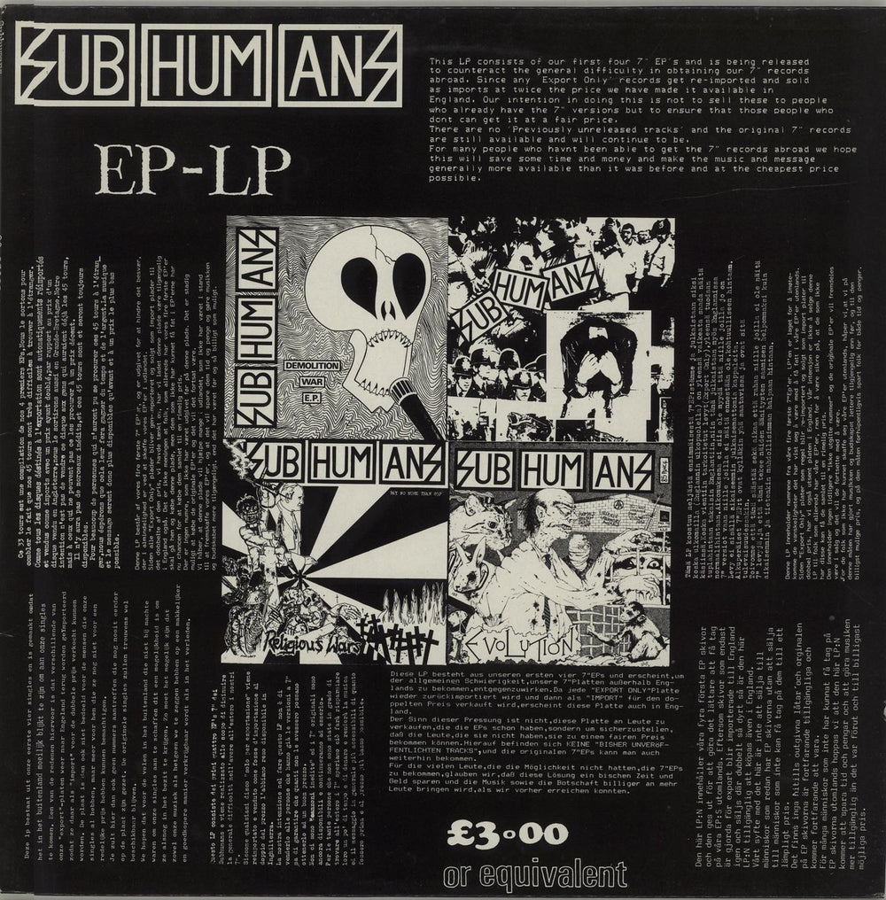 Subhumans EP-LP French vinyl LP album (LP record) FISH14