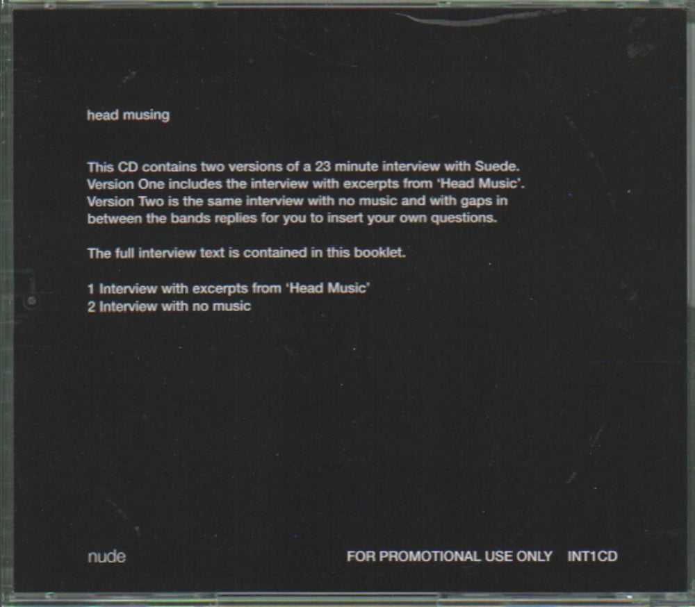 Suede Head Musing UK Promo CD album (CDLP) SUECDHE143210