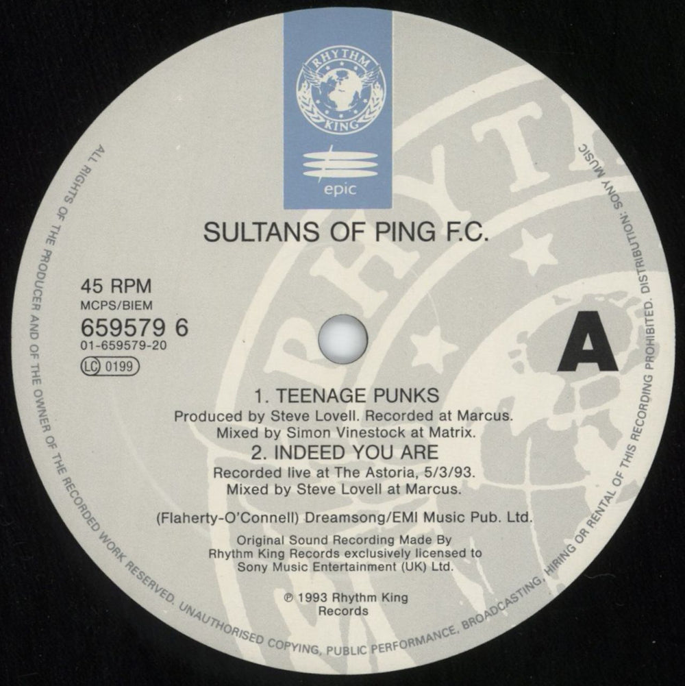 Sultans Of Ping F.C. Teenage Punks UK 12" vinyl single (12 inch record / Maxi-single) OPI12TE816003