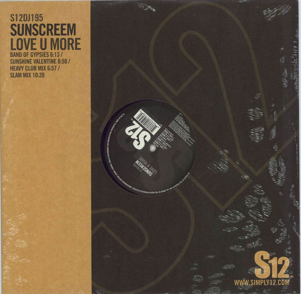 Sunscreem Love U More UK 12" vinyl single (12 inch record / Maxi-single) S12DJ195