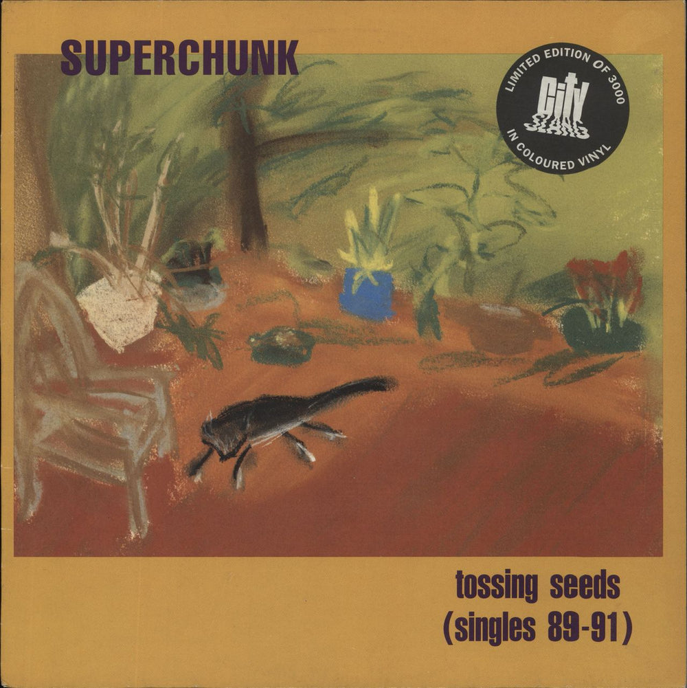 Superchunk Tossing Seeds: Singles 89-91 - Red Vinyl - EX UK vinyl LP album (LP record) SLANG018