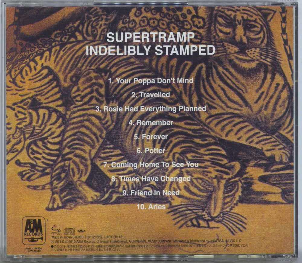 Supertramp Indelibly Stamped Japanese SHM CD