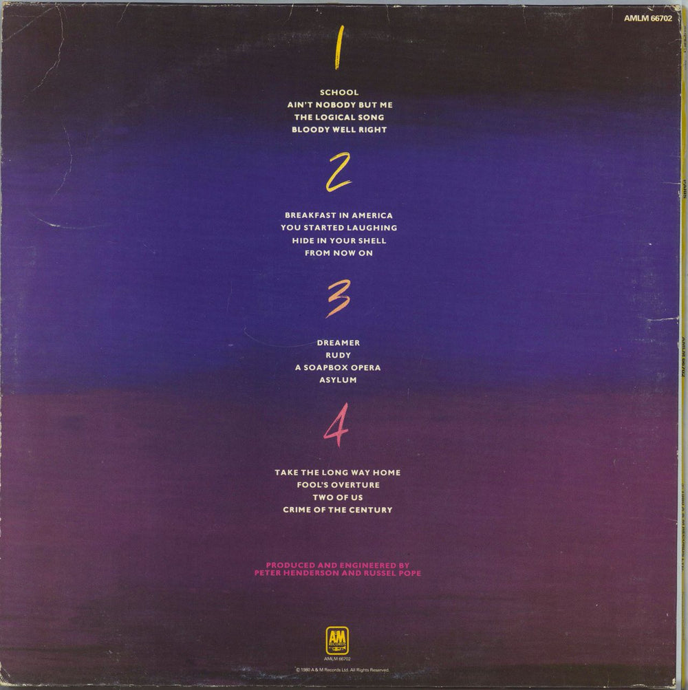 Supertramp Paris  - VG UK 2-LP vinyl record set (Double LP Album)