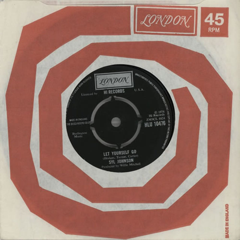 Syl Johnson Let Yourself Go UK 7" vinyl single (7 inch record / 45) HLU10476