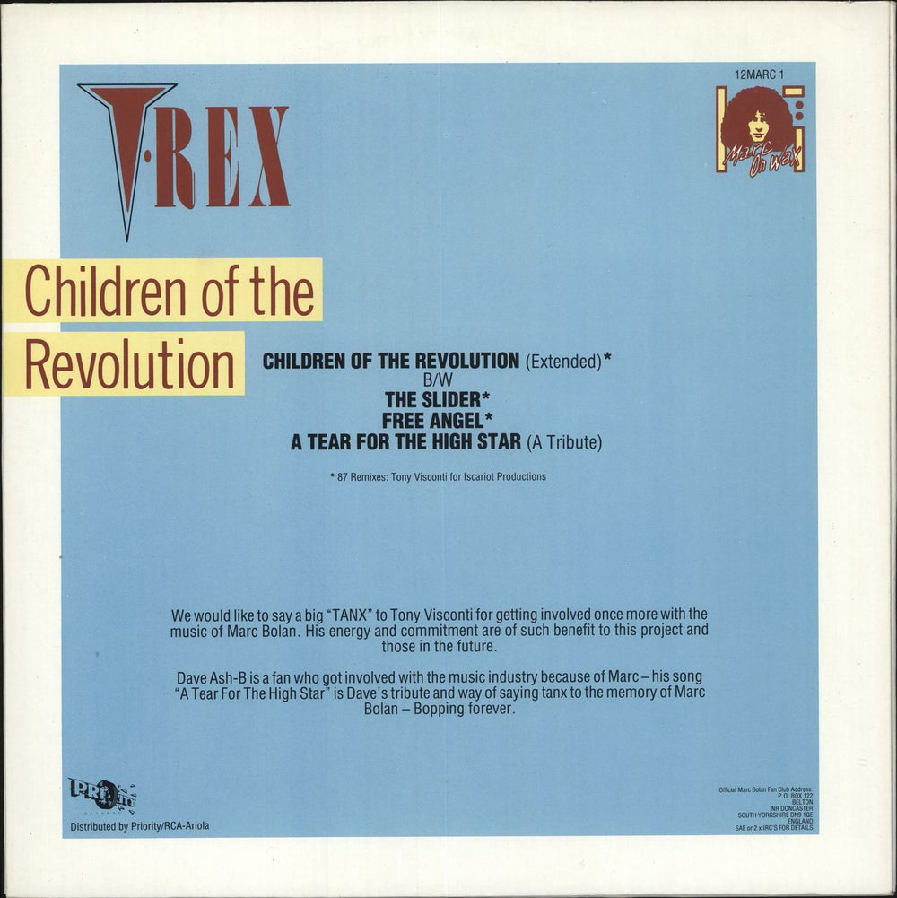 T-Rex / Tyrannosaurus Rex Children Of The Revolution UK 12" vinyl single (12 inch record / Maxi-single)