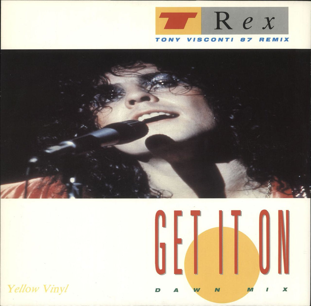 T-Rex / Tyrannosaurus Rex Get It On Dawn Mix - Yellow Vinyl UK 12" vinyl single (12 inch record / Maxi-single) 12MARCY10