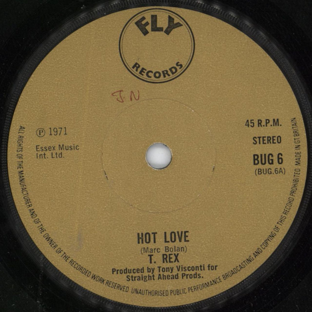 T-Rex / Tyrannosaurus Rex Hot Love - 1st - Solid - WOL UK 7" vinyl single (7 inch record / 45) BUG6