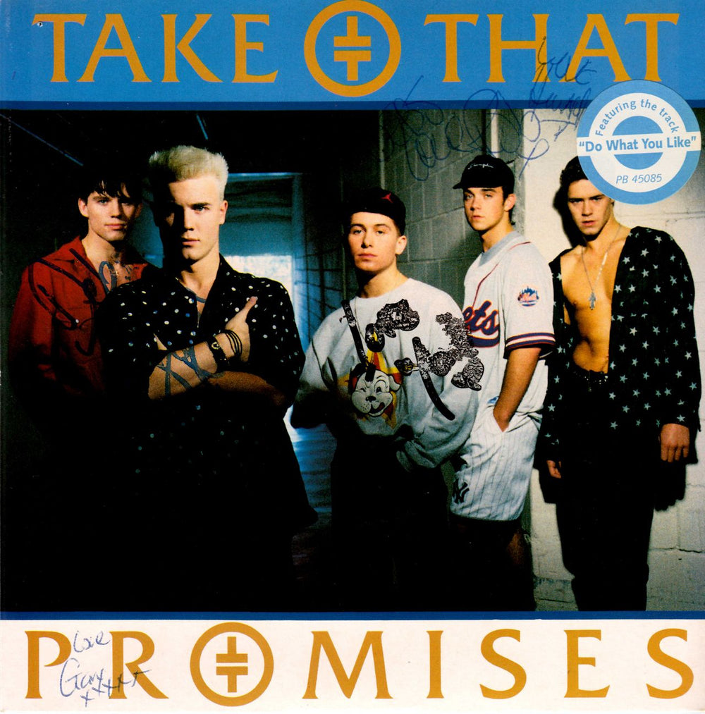 Take That Promises - Fully Autographed - Deb UK 7" vinyl single (7 inch record / 45) PB45085