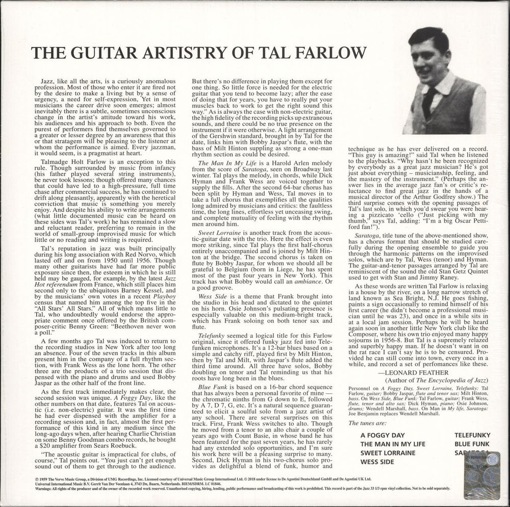 Tal Farlow The Guitar Artistry Of Tal Farlow - 180gm Vinyl - Sealed + Booklet UK vinyl LP album (LP record) 9772052048033