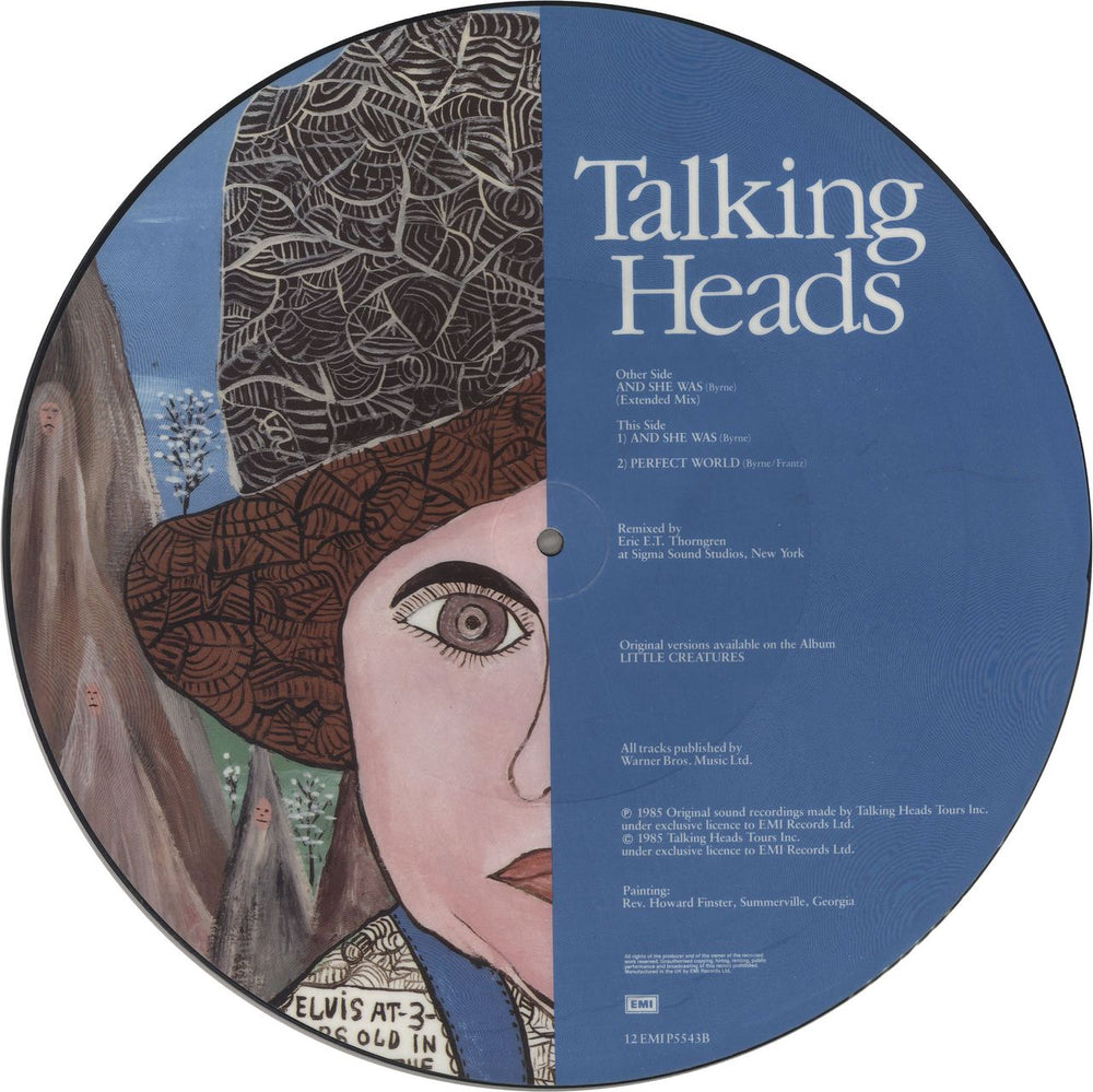 Talking Heads And She Was UK 12" vinyl picture disc (12 inch picture record) TAL2PAN57414