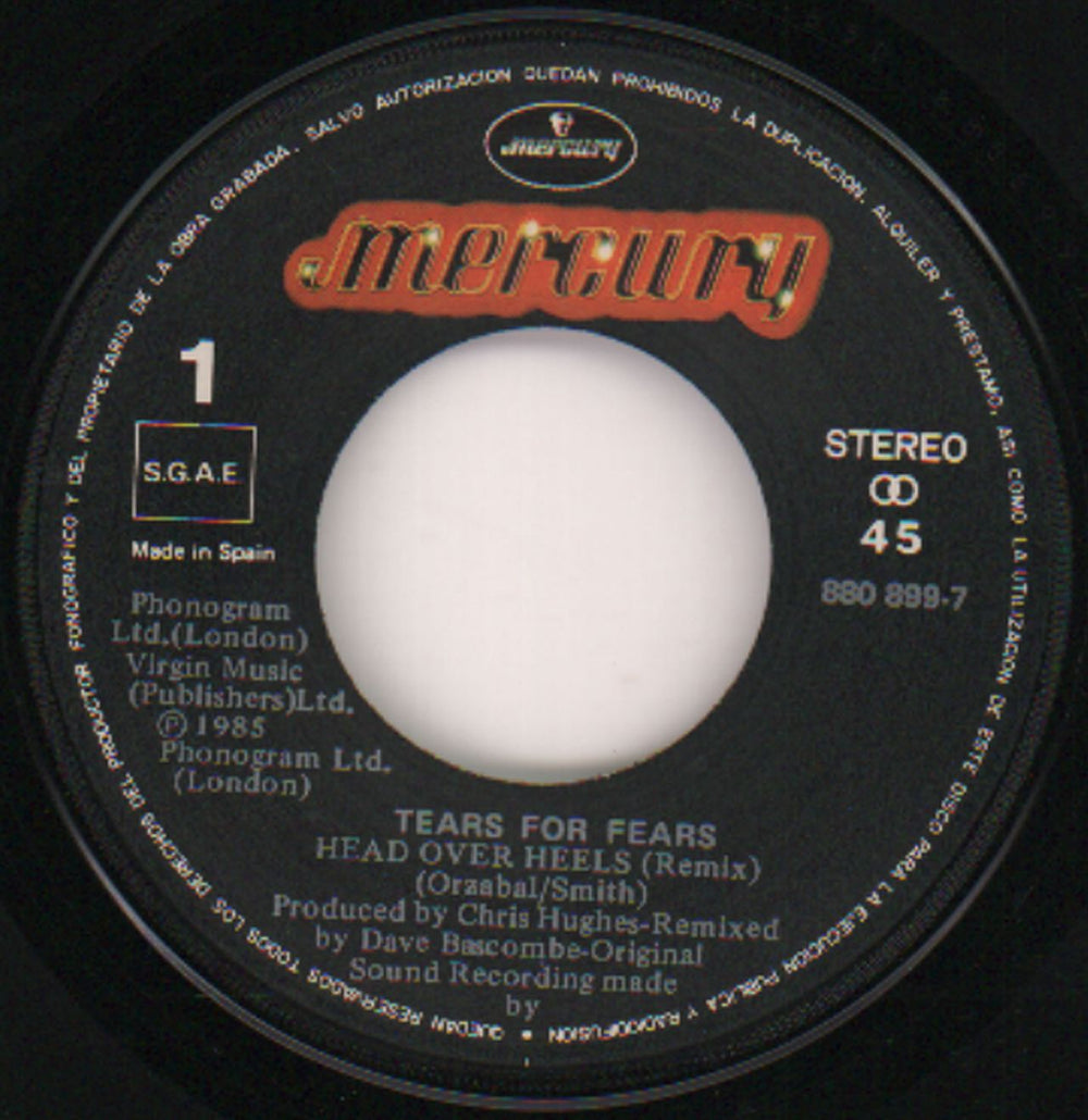 Tears For Fears Locamente Enamorado Spanish 7" vinyl single (7 inch record / 45)