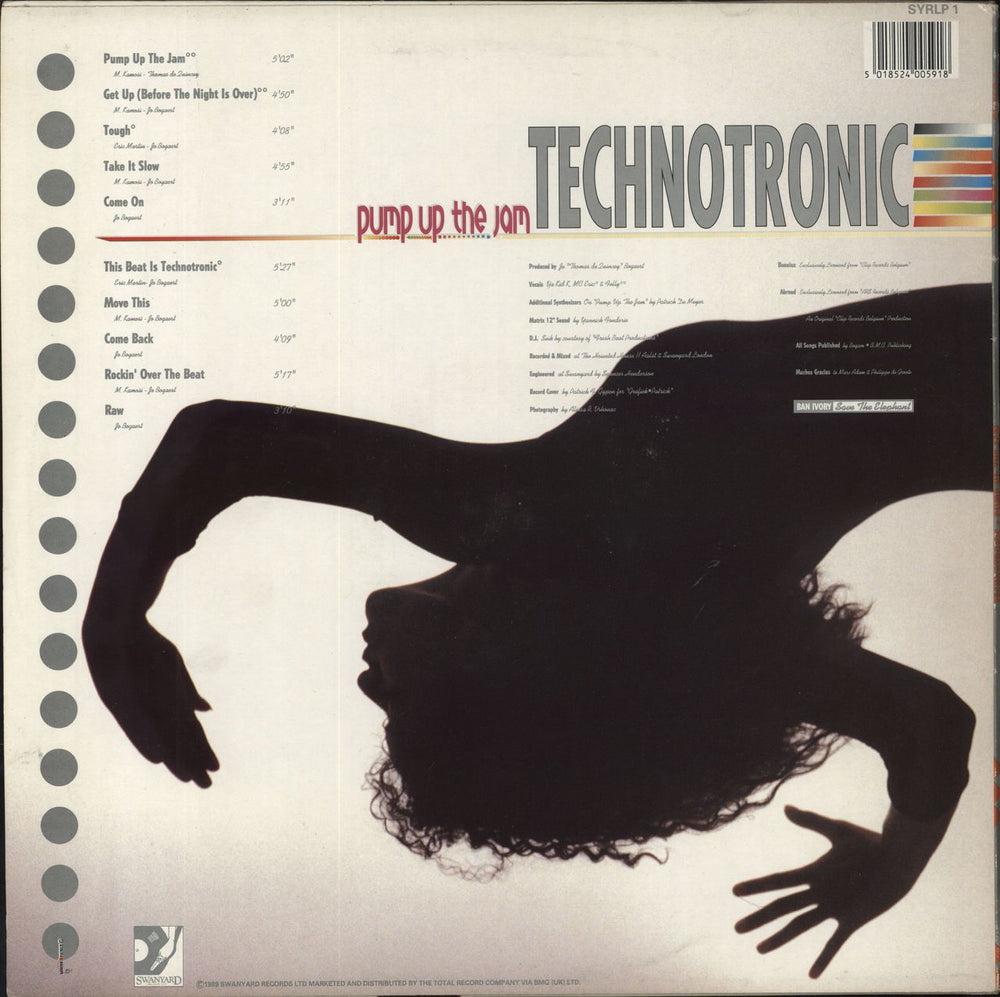 Technotronic Pump Up The Jam UK vinyl LP album (LP record) 5018524005918