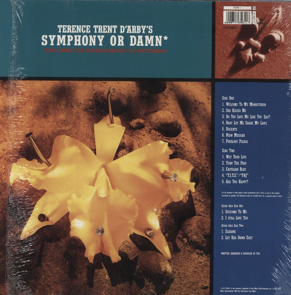 Terence Trent D'Arby Symphony Or Damn + 7" UK vinyl LP album (LP record) 5099747356117
