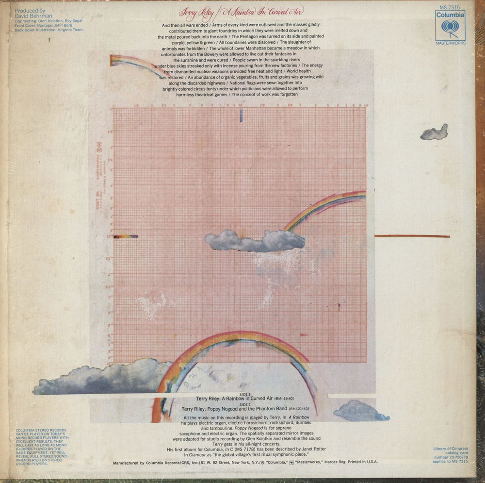 Terry Riley A Rainbow In Curved Air - shrink US vinyl LP album (LP record)