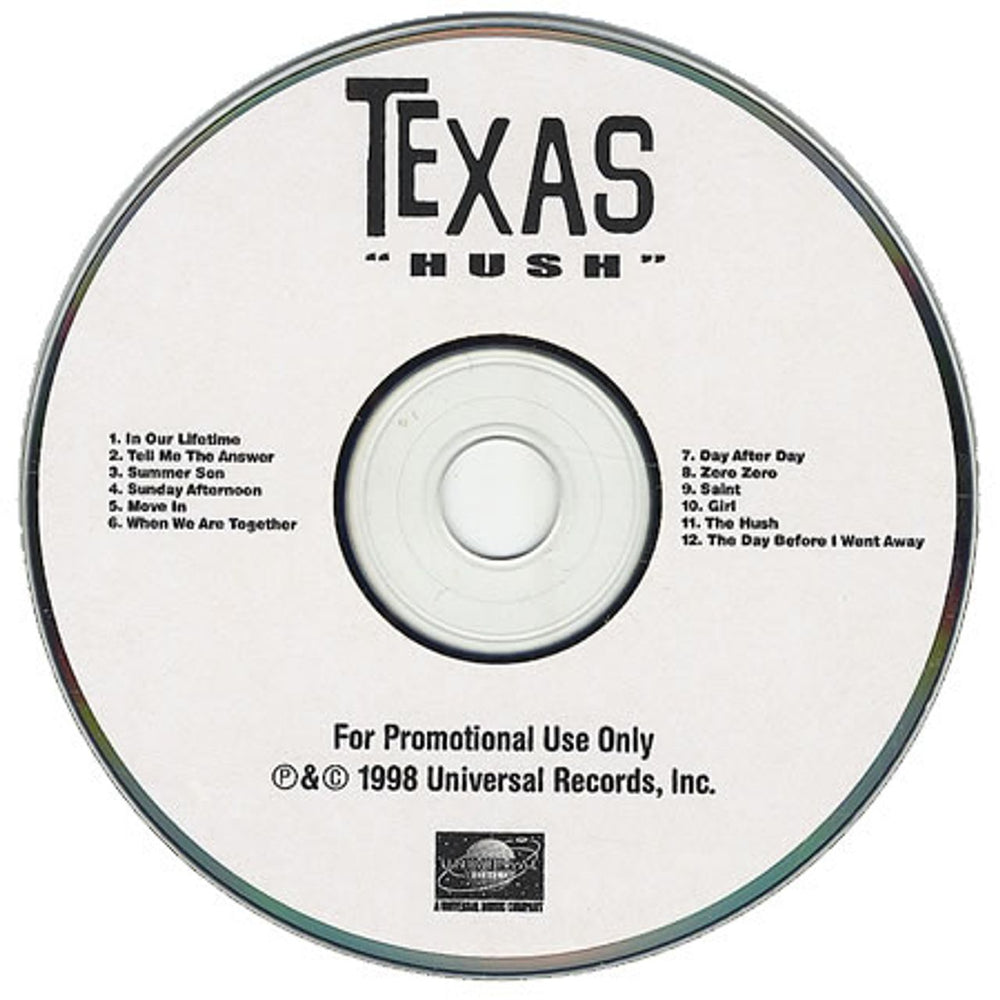 Texas Hush US Promo CD-R acetate CD ACETATE