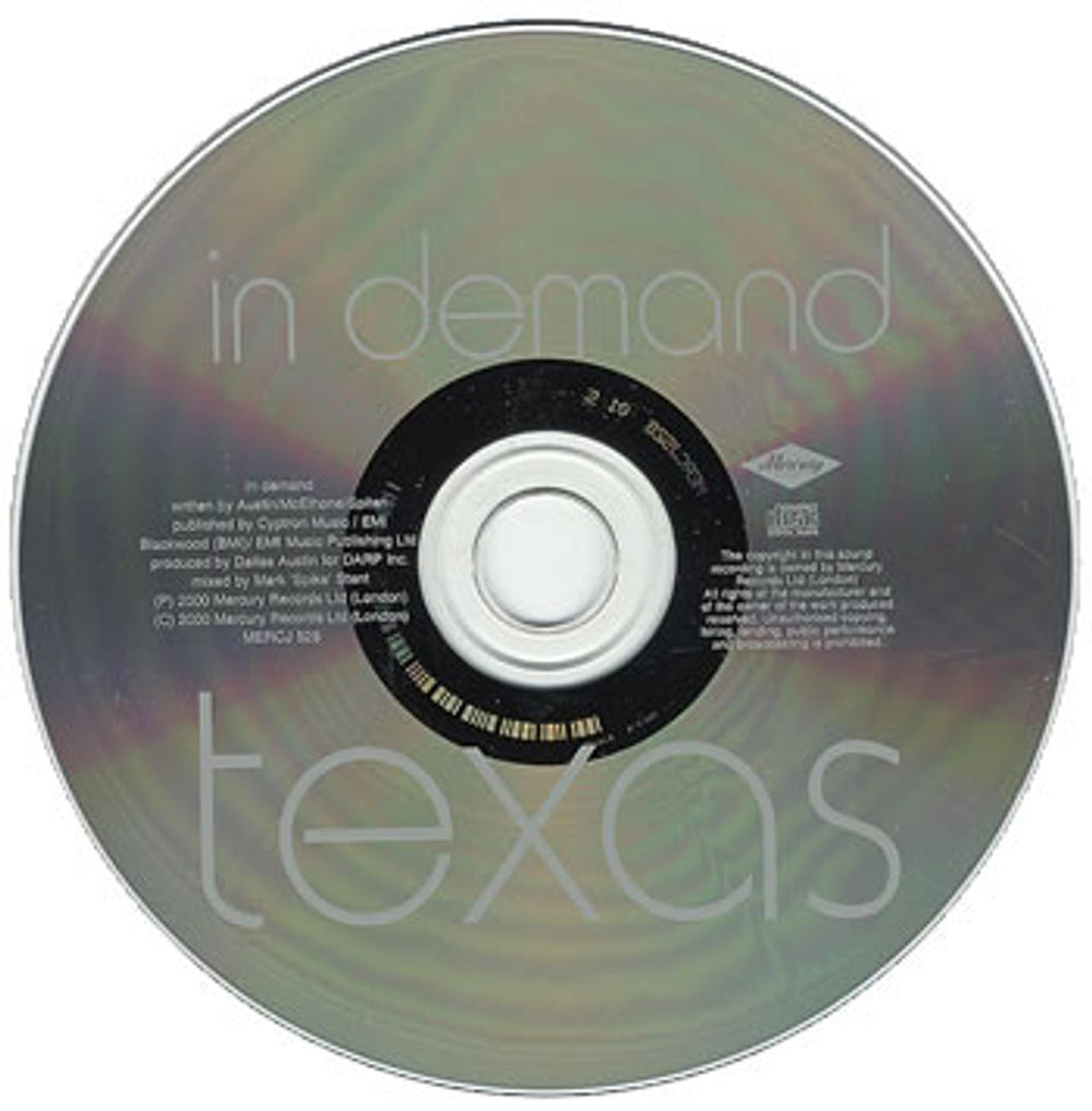 Texas In Demand UK Promo CD single (CD5 / 5") TEXC5IN164825