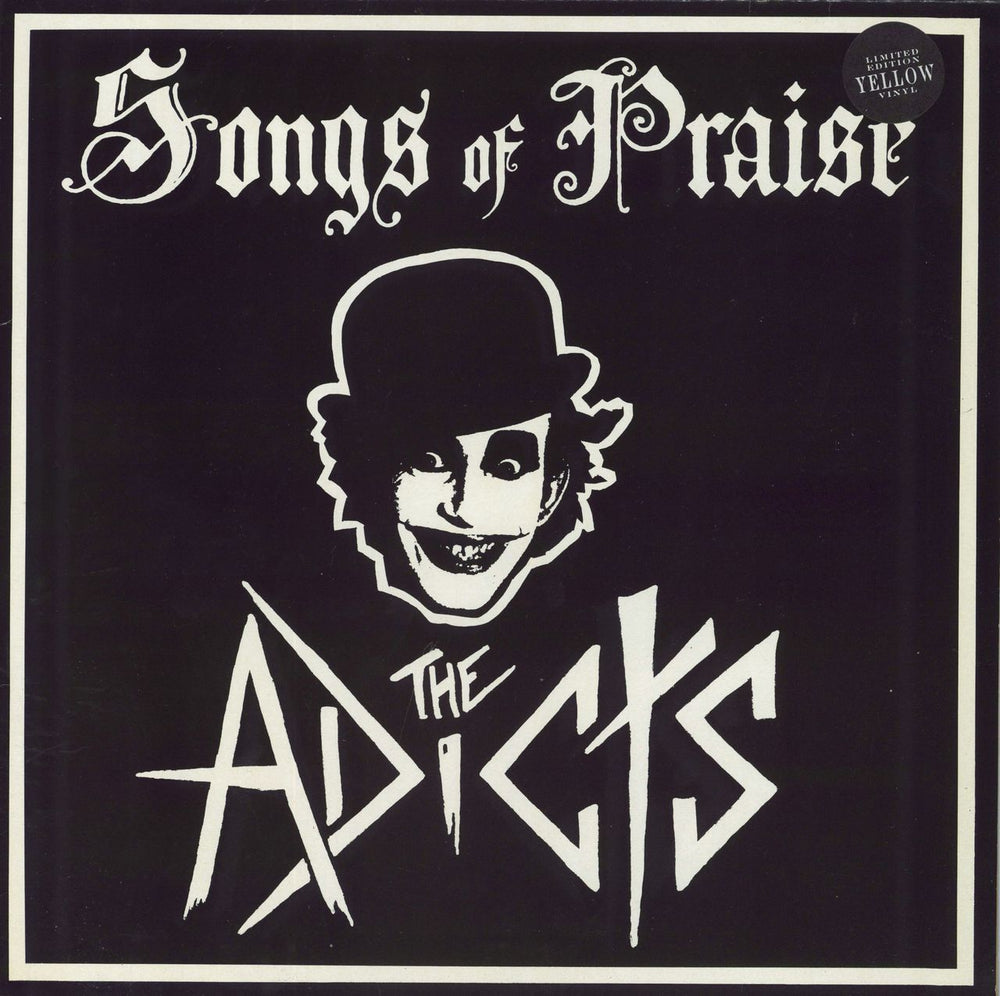 The Adicts Songs Of Praise - Yellow Vinyl UK vinyl LP album (LP record) FALLLP006