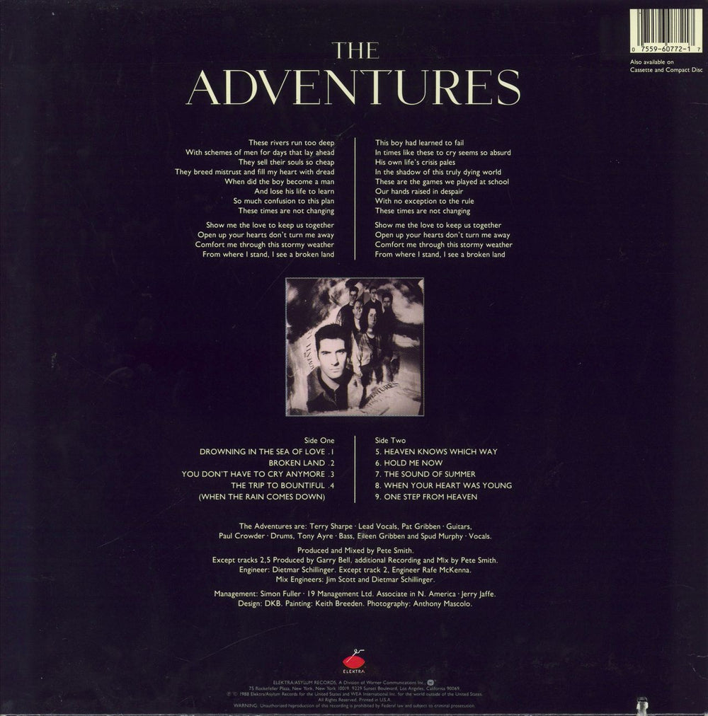 The Adventures The Sea Of Love US vinyl LP album (LP record) 075596077217