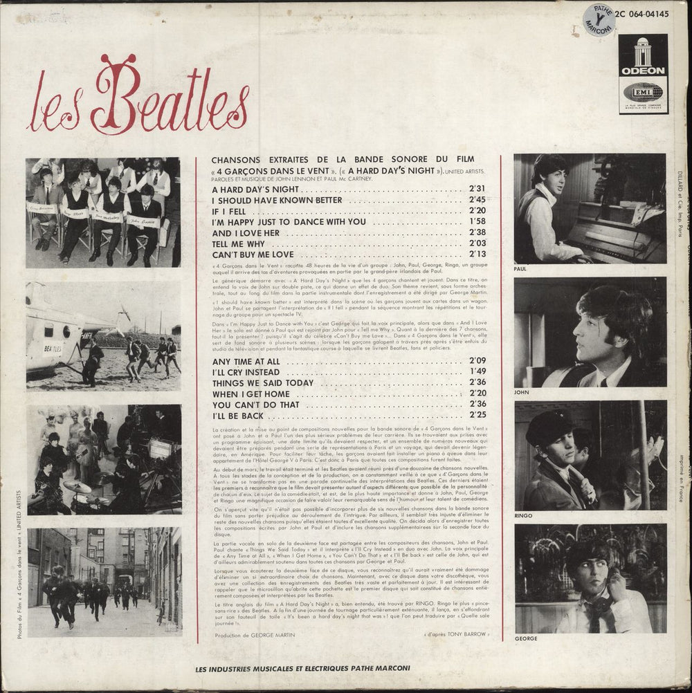 The Beatles 4 Garçons Dans Le Vent - 5th French vinyl LP album (LP record)