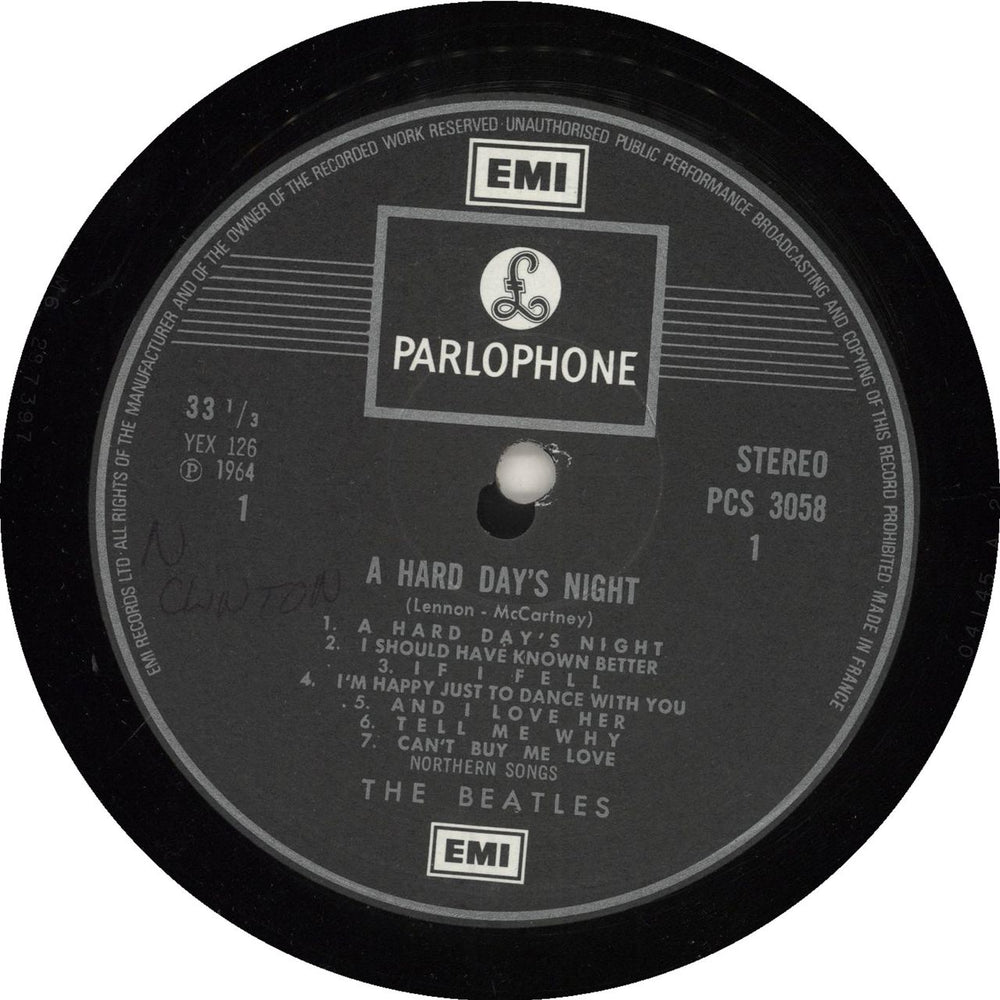 The Beatles A Hard Day's Night - Pathé Marconi - EX UK vinyl LP album (LP record)