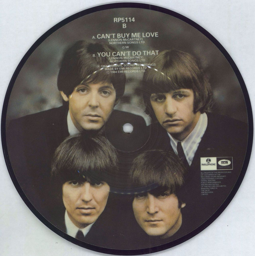 The Beatles Can't Buy Me Love - EX UK 7" vinyl picture disc (7 inch picture disc single) BTL7PCA791070