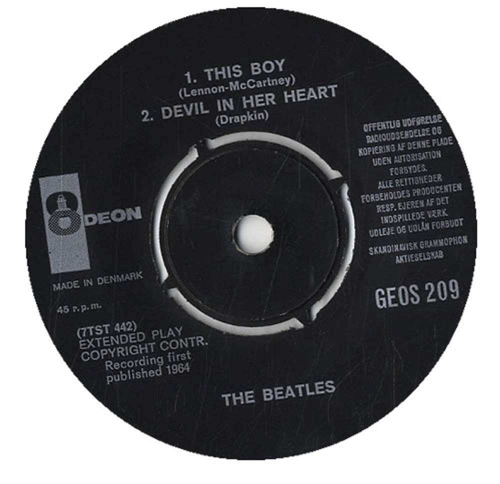 The Beatles I Want To Hold Your Hand EP Danish 7" vinyl single (7 inch record / 45) BTL07IW593672