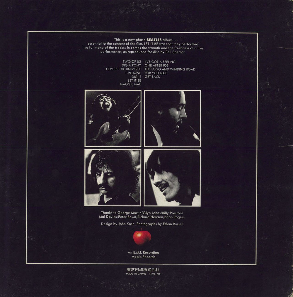 The Beatles Let It Be - ¥2,200 obi - VG Japanese vinyl LP album (LP record)