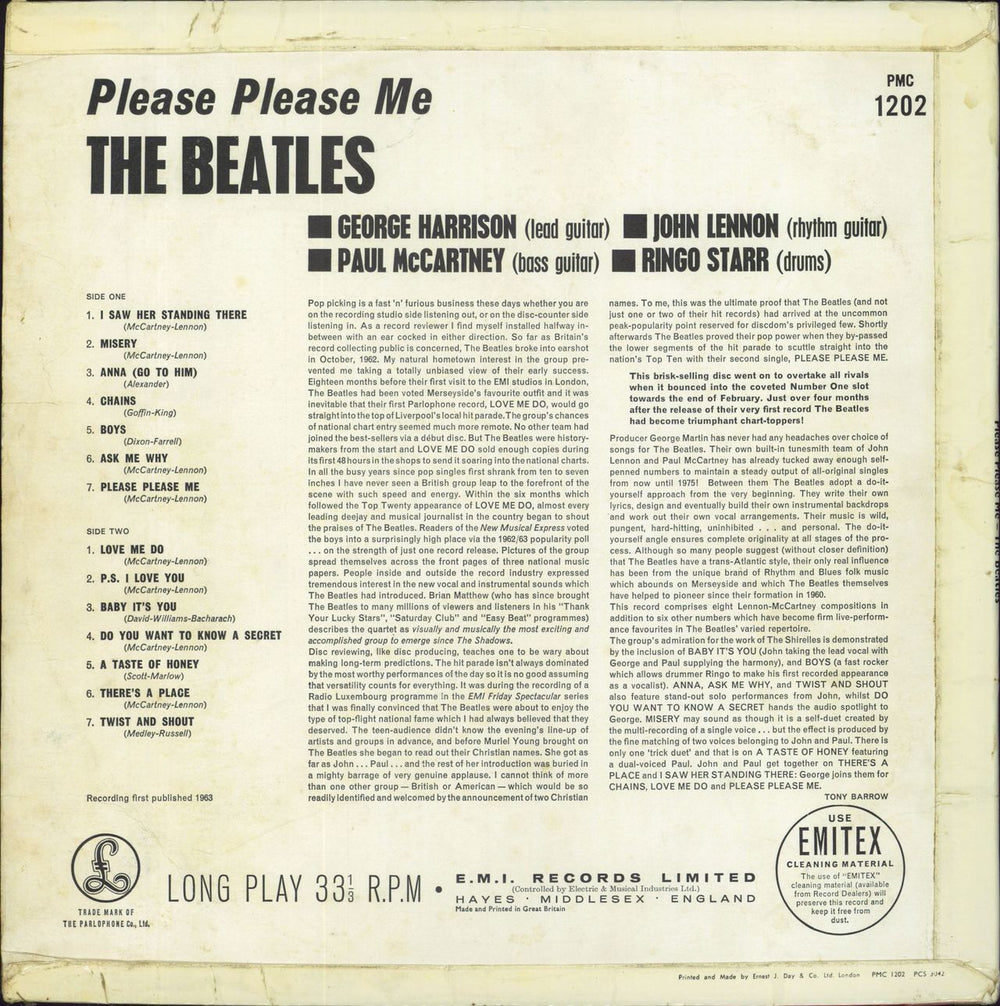 The Beatles Please Please Me - Decca - VG UK vinyl LP album (LP record)