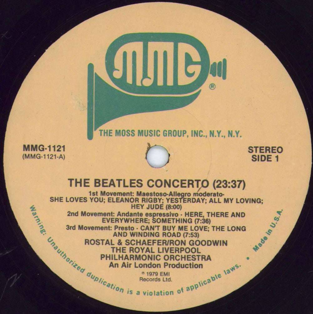 The Beatles The Beatles Concerto - Ex US vinyl LP album (LP record) BTLLPTH804055