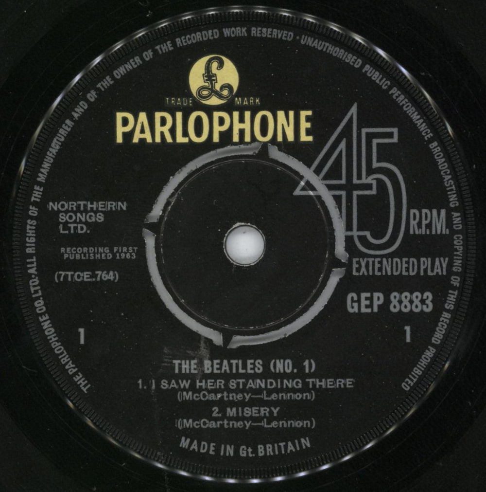 The Beatles The Beatles (No. 1) EP - 1st BuPr - WOS UK 7" vinyl single (7 inch record / 45) BTL07TH815439