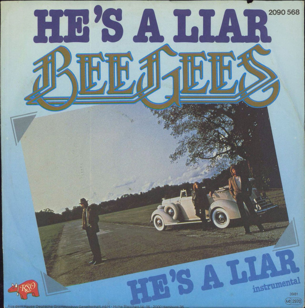 The Bee Gees He's A Liar + Sleeve German 7" vinyl single (7 inch record / 45) 2090568